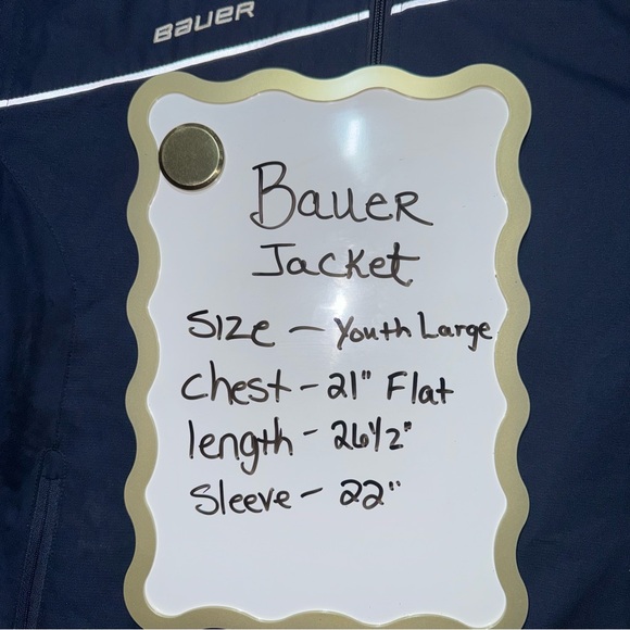 Bauer Youth Large Hockey Warm Up Jacket Full Zip Blue Team - Picture 8 of 8